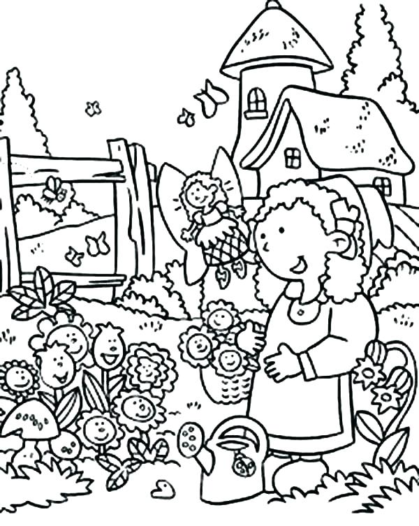 600x753 Garden Coloring Pages Garden Coloring Page Vegetable Garden