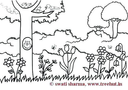 500x352 Coloring Pages Garden Vegetable Garden Coloring Sheets Spring