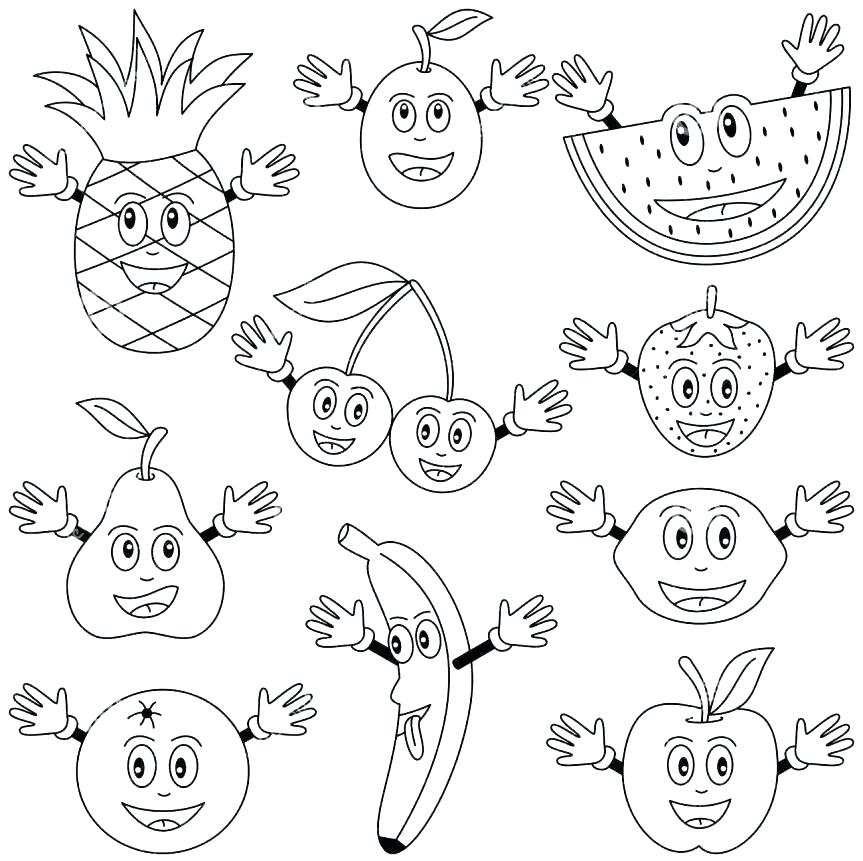 863x861 Vegetables Coloring Pages Fruits And Veggies Coloring Pages Plus