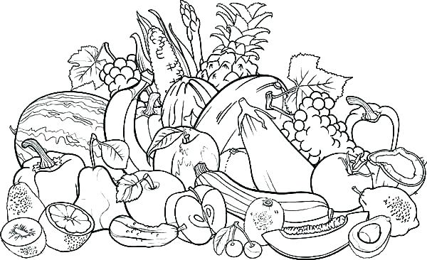 600x366 Fruits And Vegetables Coloring Sheets