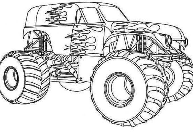 678x465 Color Monster Trucks Coloring Pages Coloring Pages