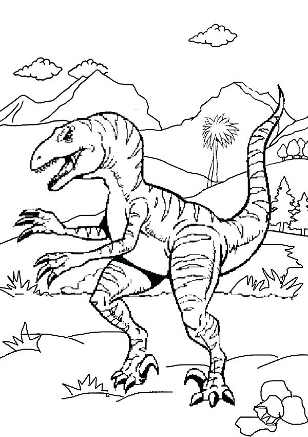 600x850 Velociraptor Coloring Page