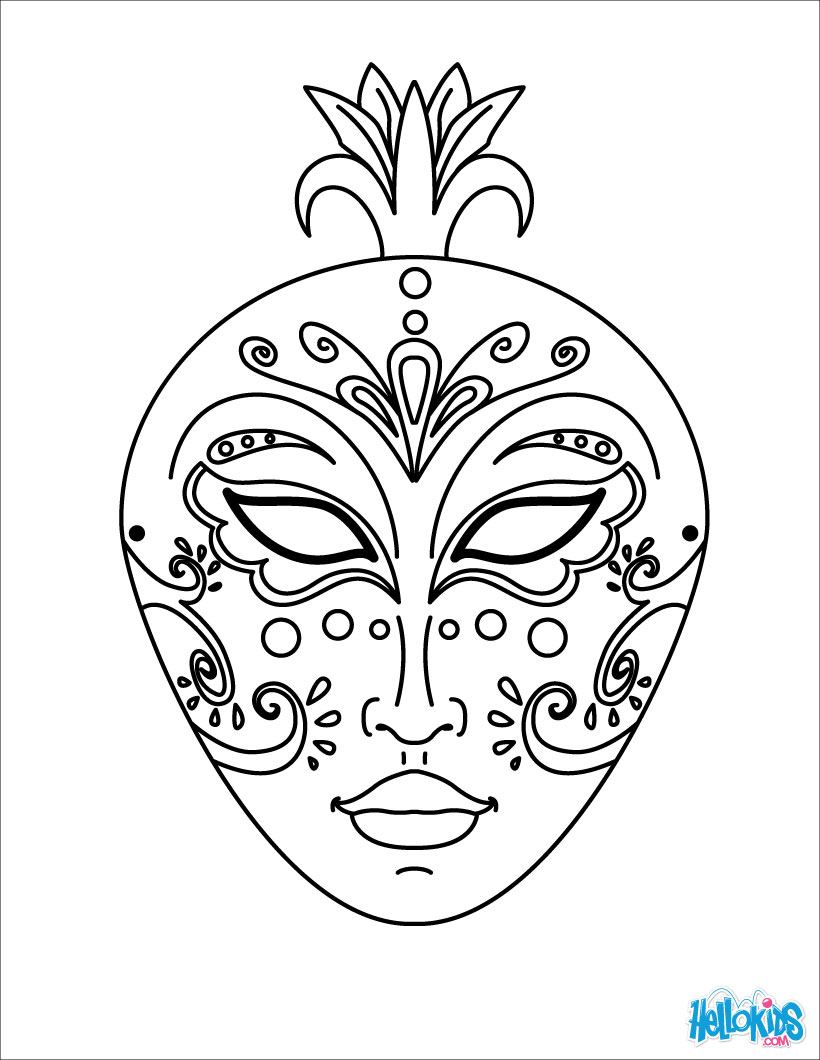 820x1060 Venice Mask Coloring Pages