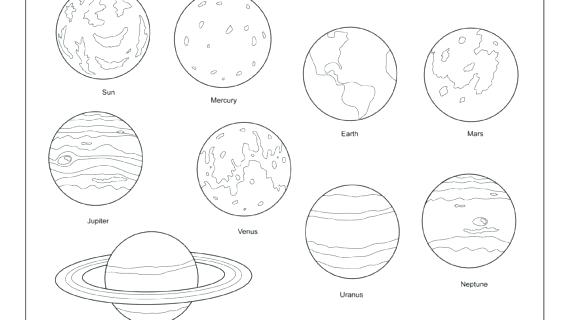 570x320 Planets Coloring Page Rocket With Planets Coloring For Website