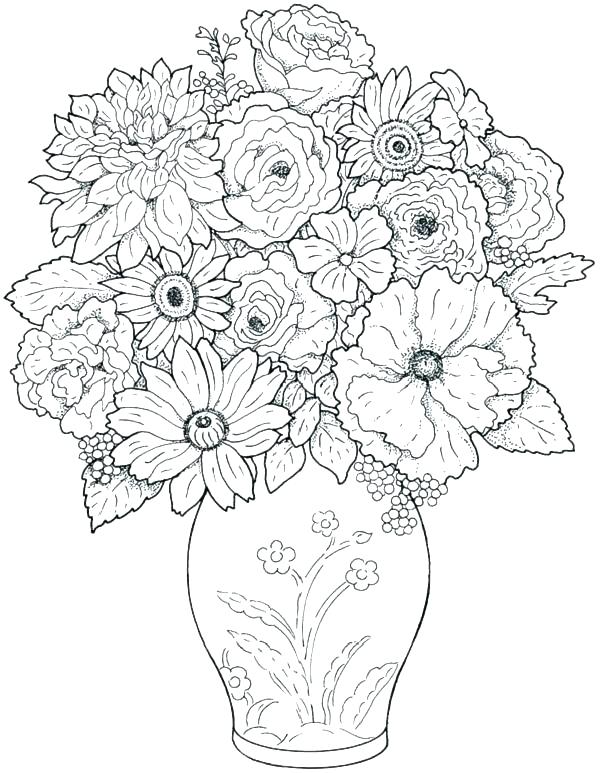 600x773 Very Detailed Coloring Pages Very Hard Coloring Pages Hard Flower