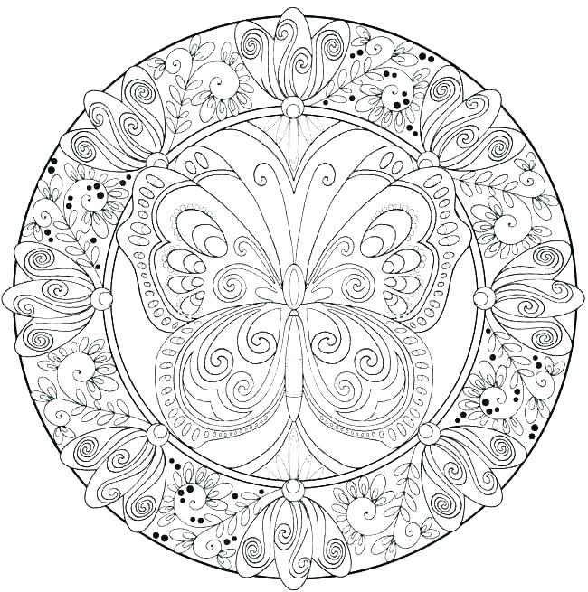 difficult mandala flower coloring pages