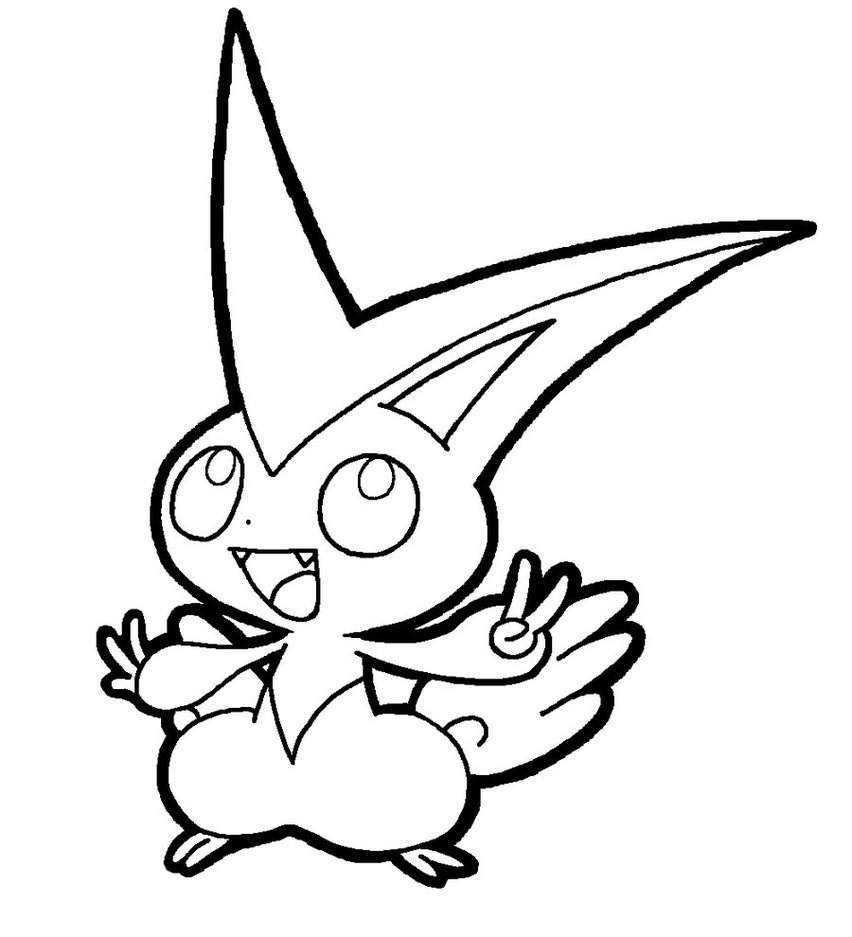 852x937 Victini Coloring Pages Collection For Kids Fine