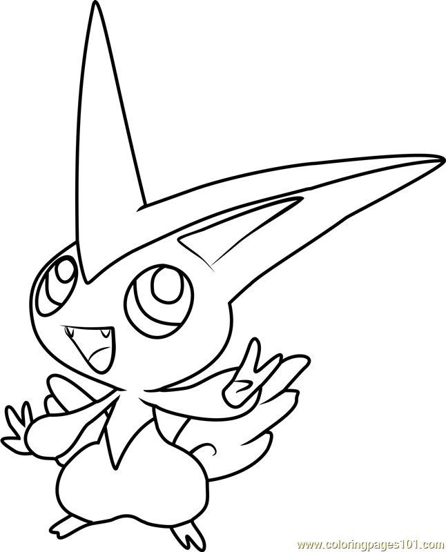 646x800 Victini Pokemon Coloring Page