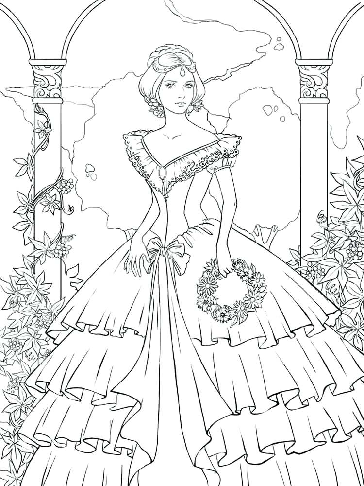 750x1000 Victorian Coloring Pages Free The Garden Of House Detailed