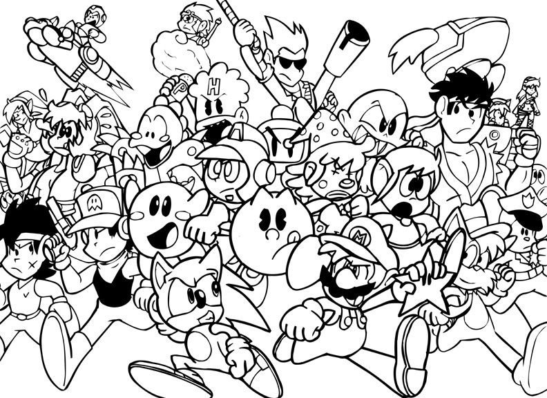792x576 Video Game Coloring Pages For Adults