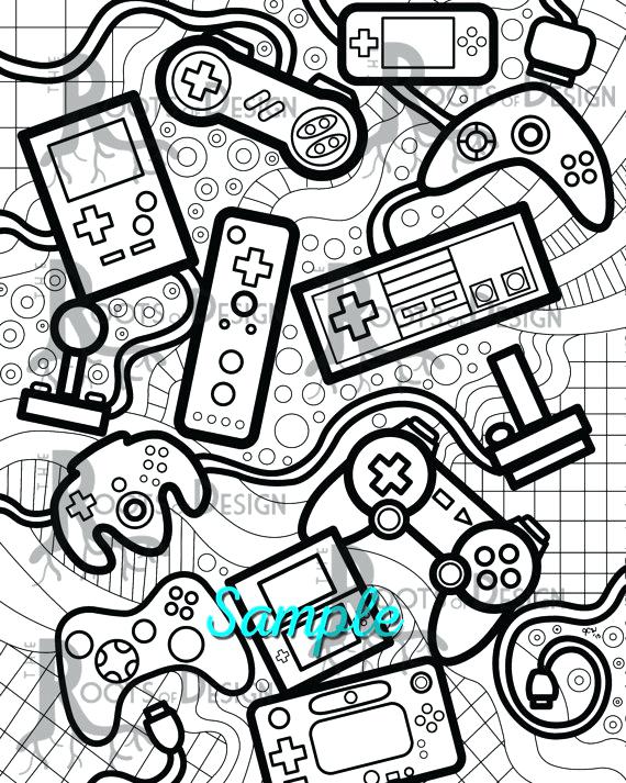 570x713 Video Game Coloring Pages Instant Download Coloring Page Video