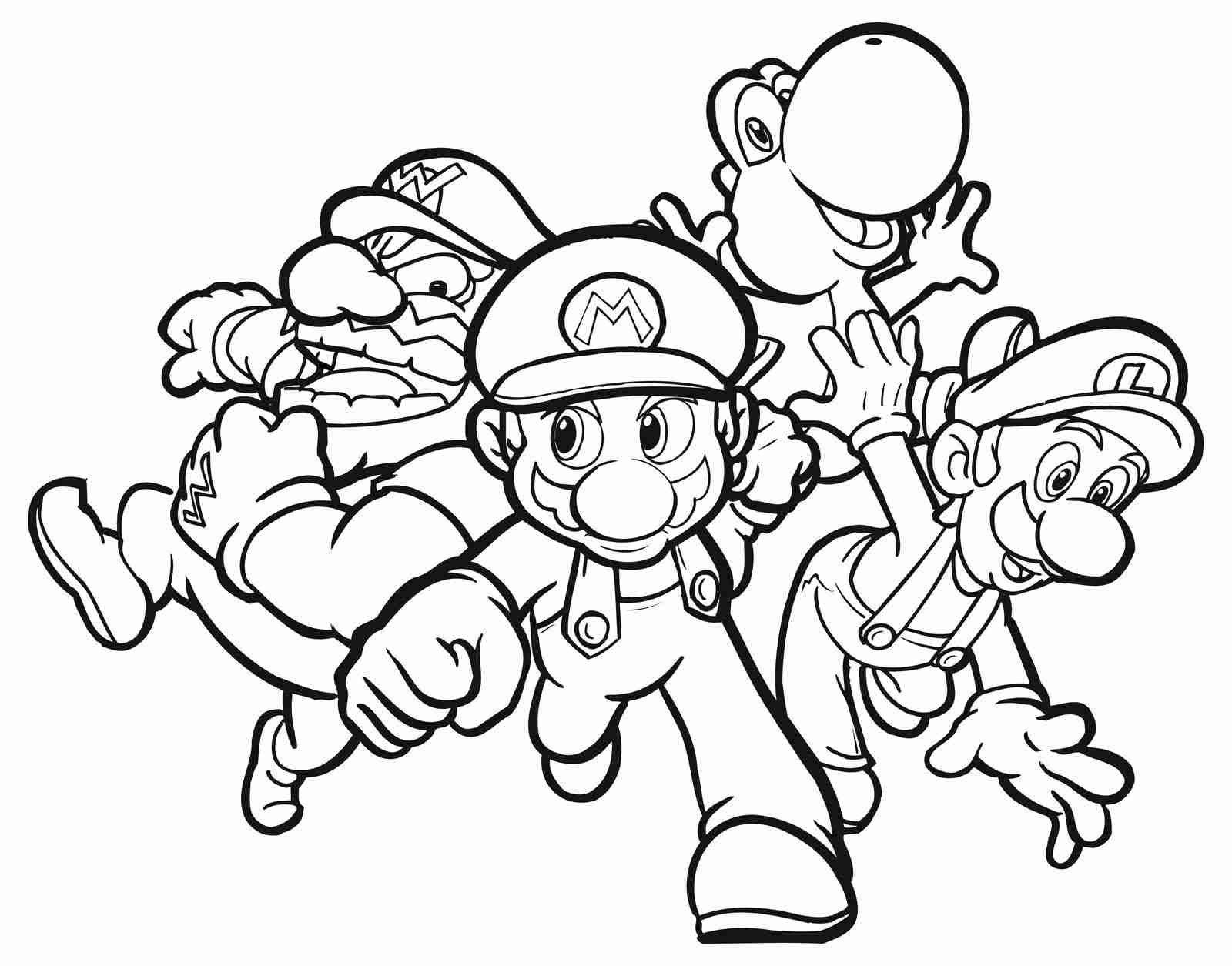 1600x1255 Video Game Coloring Pages Mario Bros Vitlt Com And Arresting