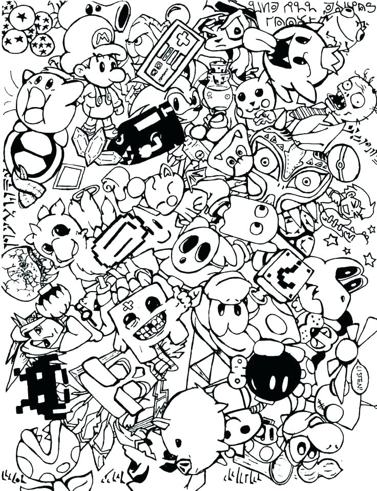 736x958 Coloring Pages Video Games Coloring Pages Of Kir Video Game