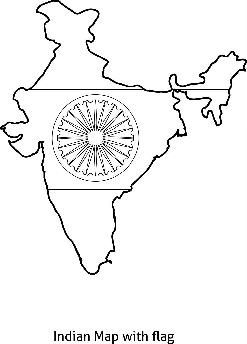 1005x1400 India Flag Coloring Pages