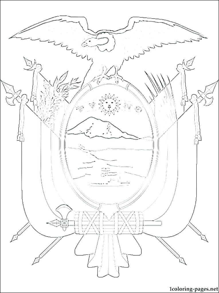 764x1024 Ecuadorian Flag Coloring Page Pages Intended