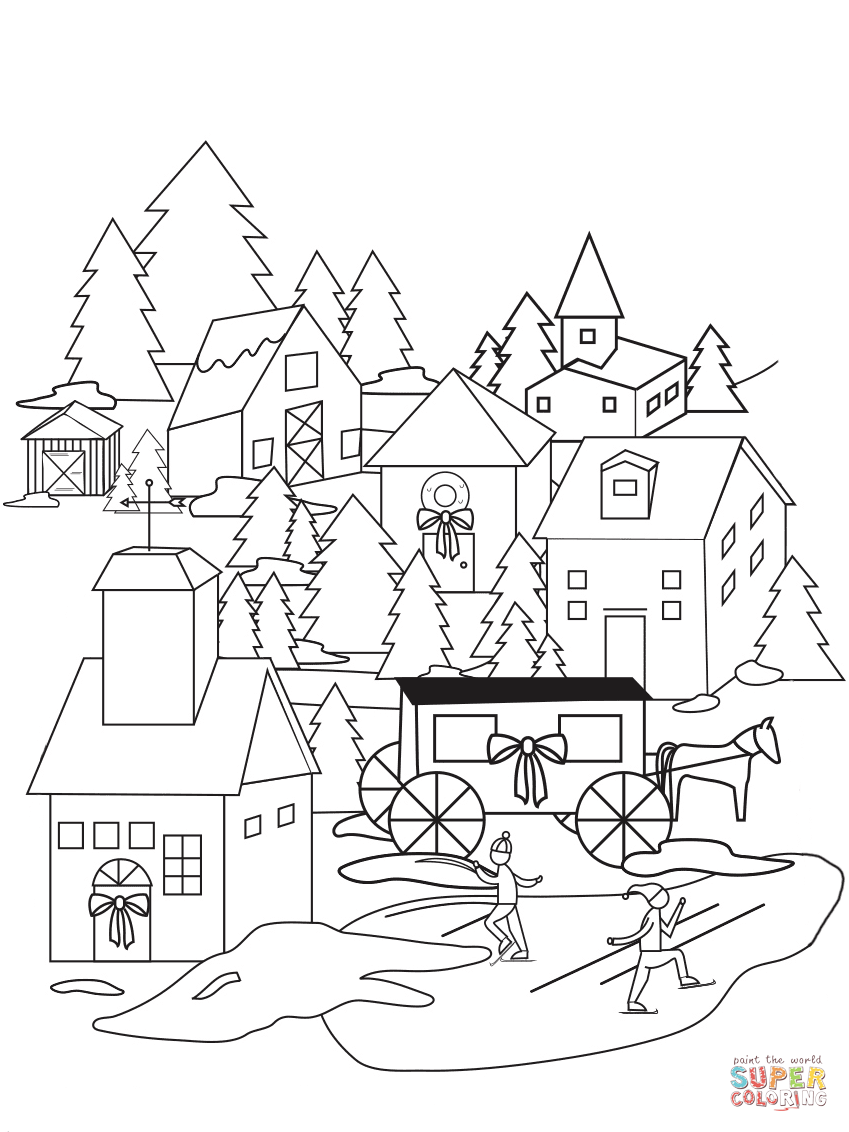 849x1132 Village Coloring Pages