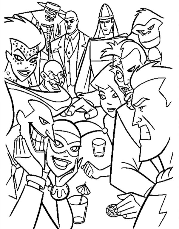 600x770 Batman Vs Villains In Super Hero Squad Coloring Page
