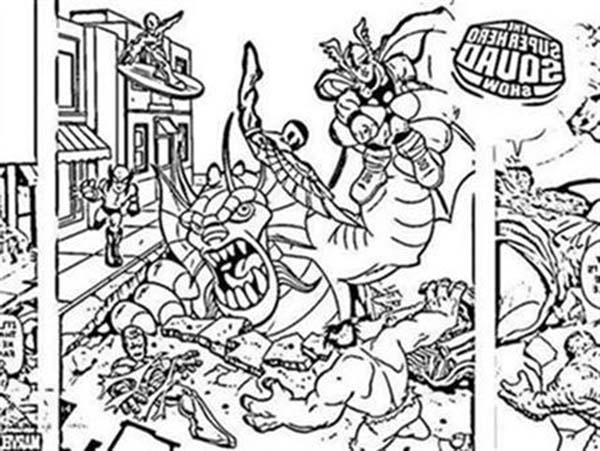 600x451 Thor Vs Villain In Super Hero Squad Coloring Page