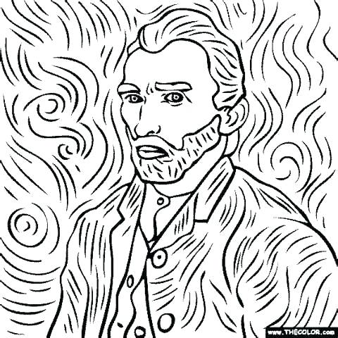 480x480 Van Gogh Coloring Pages Van Coloring Pages Van Portrait Coloring