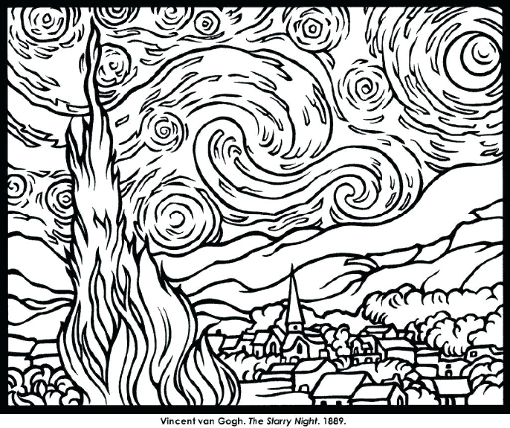 1024x858 Coloriage Vincent Van Gogh Coloring Pages For Adults Free