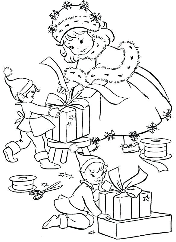 584x800 Vintage Christmas Coloring Pages Affordable Eve Drawings Drawing