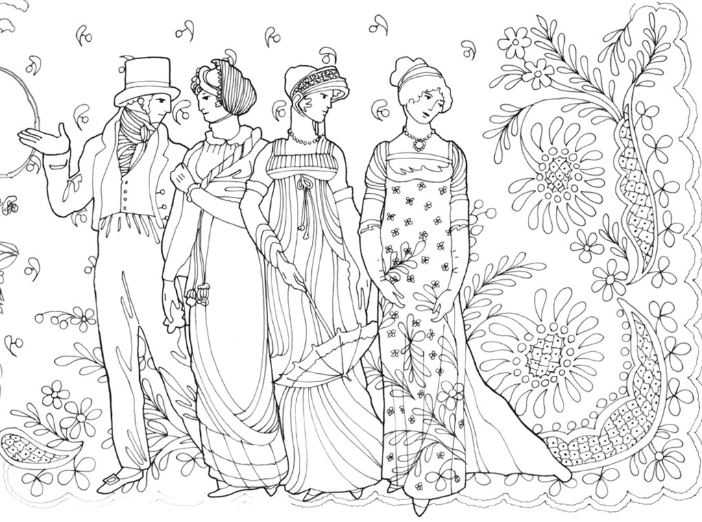 1024x761 Plain Design Fashion Coloring Book Pocket Posh Panorama Adult