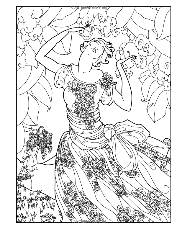 600x776 Adult Coloring Book Vintage Series The Masters Of Fashion