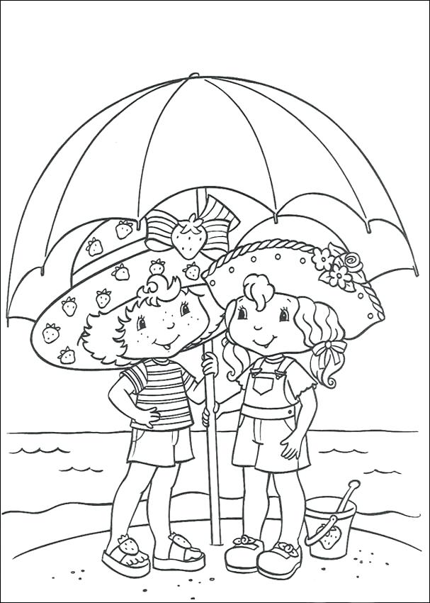 607x850 Printable Vintage Strawberry Shortcake Coloring Pages