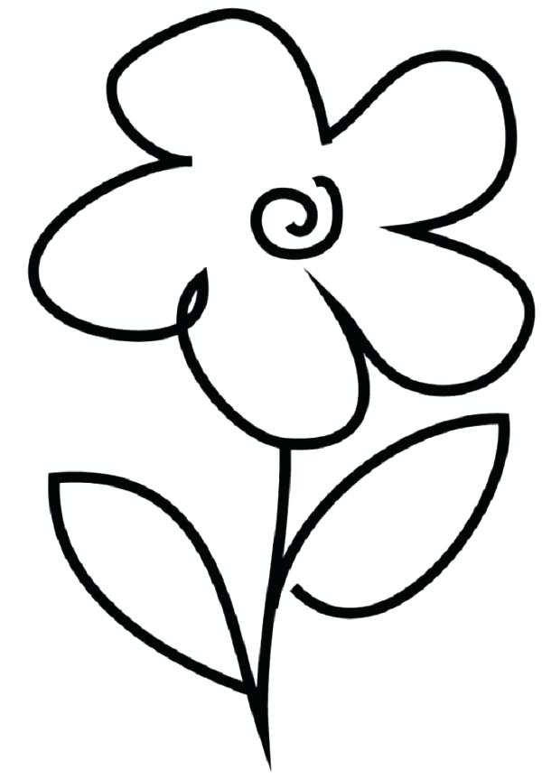 600x863 Easy Flower Coloring Pages Easy Violet Flower Coloring Page