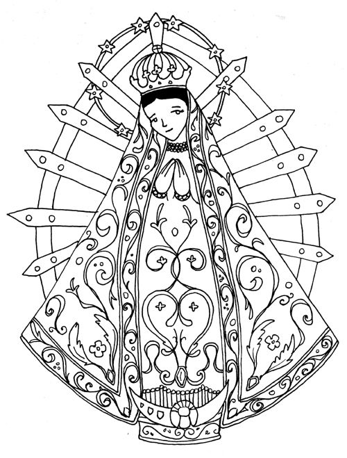 500x659 La Virgen De Guadalupe Coloring Sketch Coloring Page