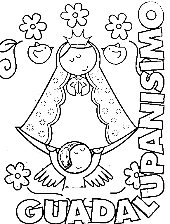 582x768 Virgen De Guadalupe Coloring Pages