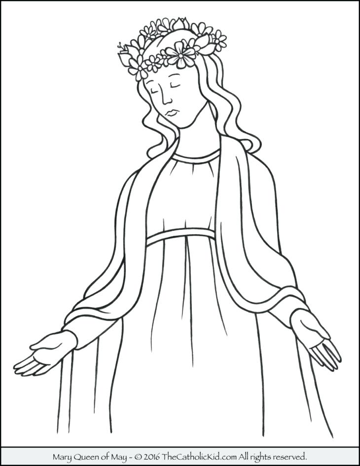 730x945 Mary Coloring Page Queen Of May Crowning Coloring Page Mother Mary
