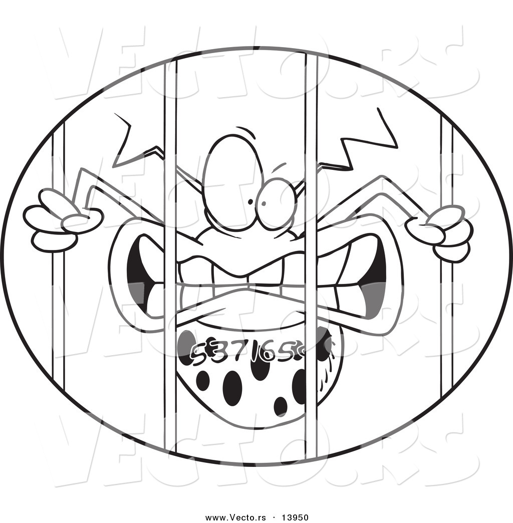 1024x1044 Vector Of A Cartoon Numbered Virus Behind Bars In An Oval