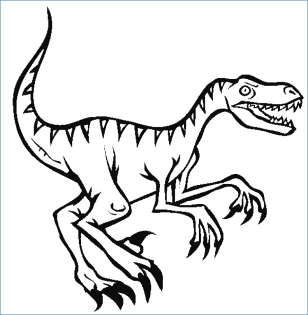 600x612 Velociraptor Dinosaur Coloring Pages