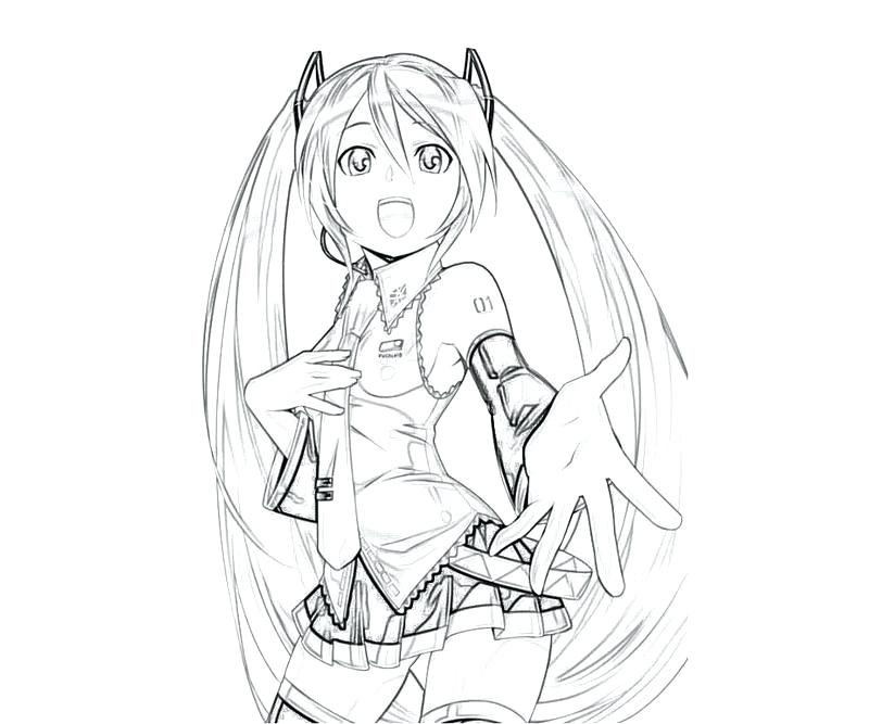 800x667 Hatsune Miku Coloring Pages Song