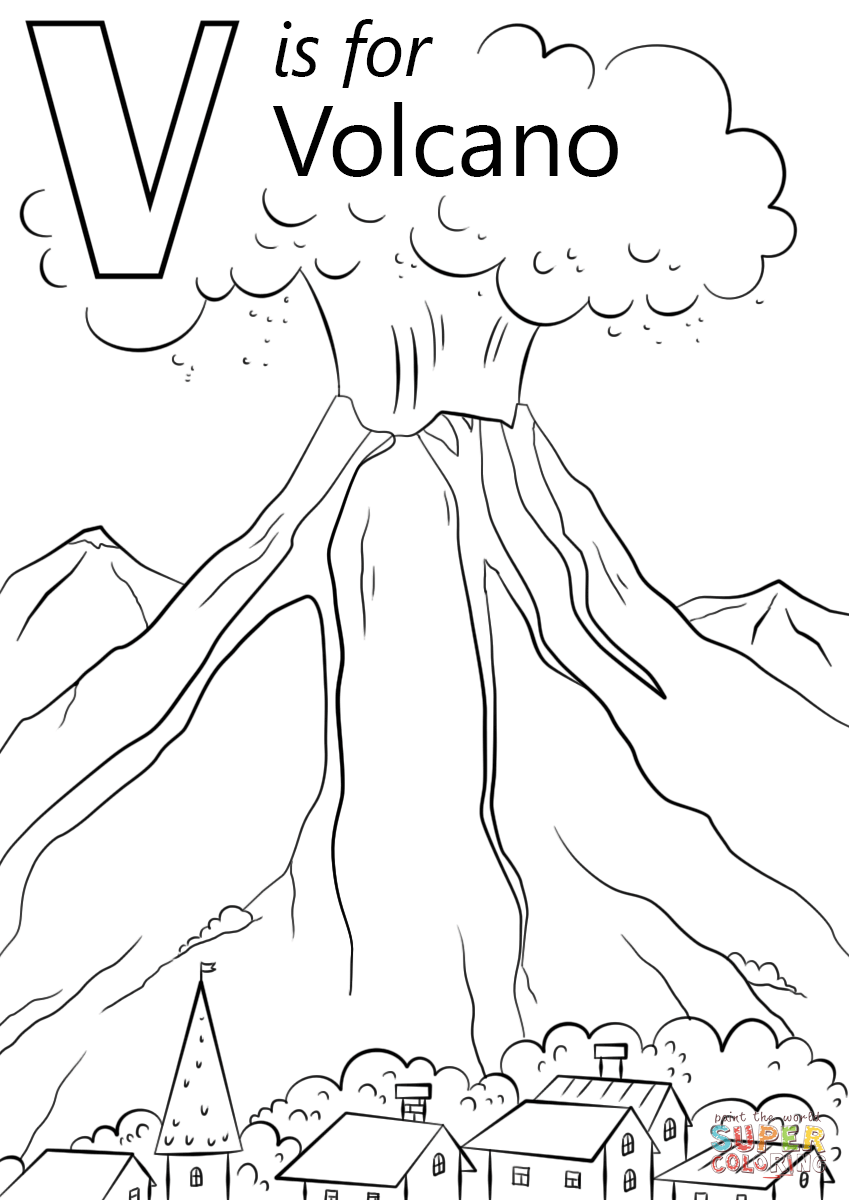 849x1200 V Is For Volcano Super Coloring Arts And Crafts For Kids