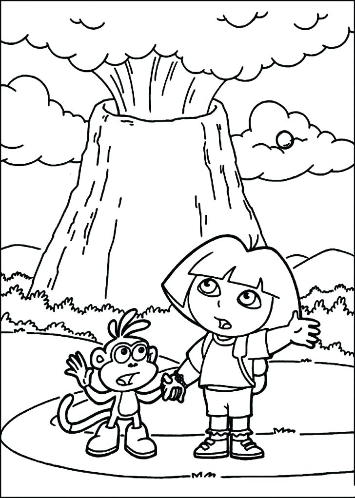 728x1022 Erupting Volcano Coloring Page Coloring Page Of A Volcano Erupting