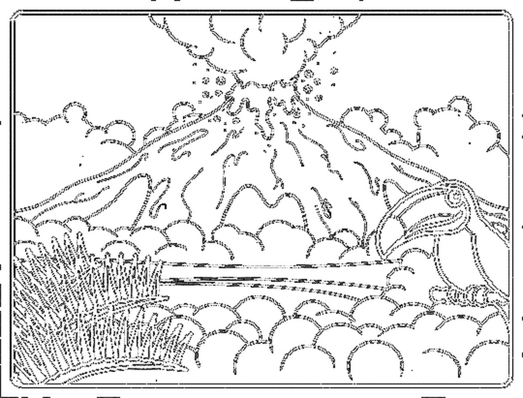 1048x798 Full Coloring Page Of A Volcano Powerful Pages Printable Fresh