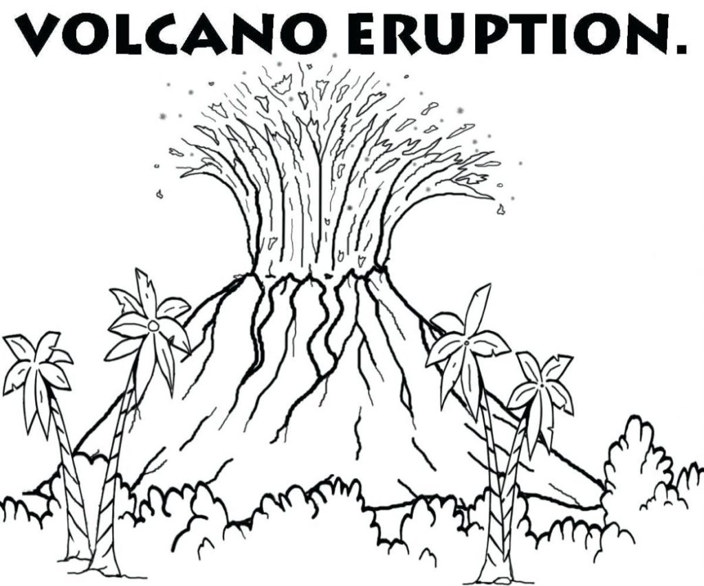 1024x853 Volcano Coloring Page Dinosaur Pages And Dinosaurs For Kids Large