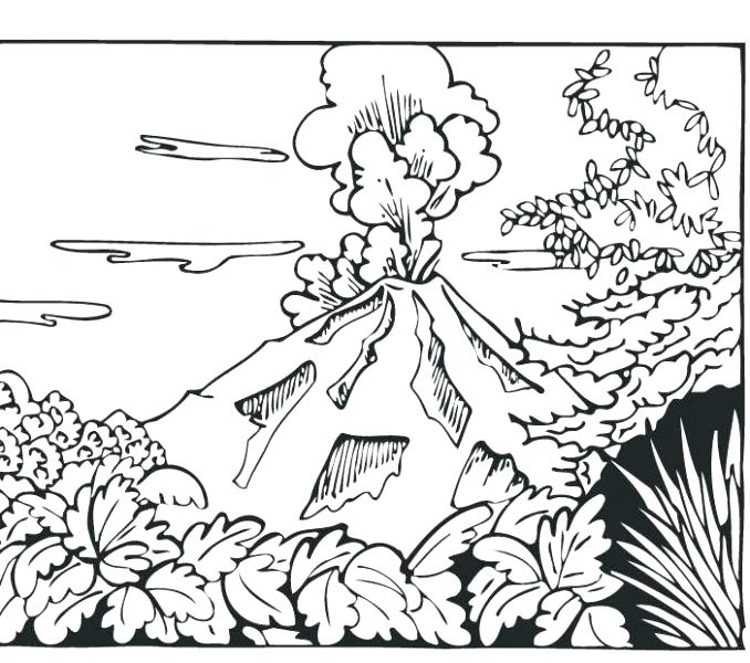 678x600 Volcano Coloring Pages Volcano Coloring Pages Plus Volcano