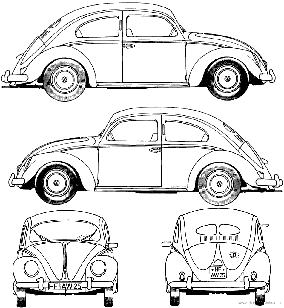 951x1031 Vw Beetle Drawing
