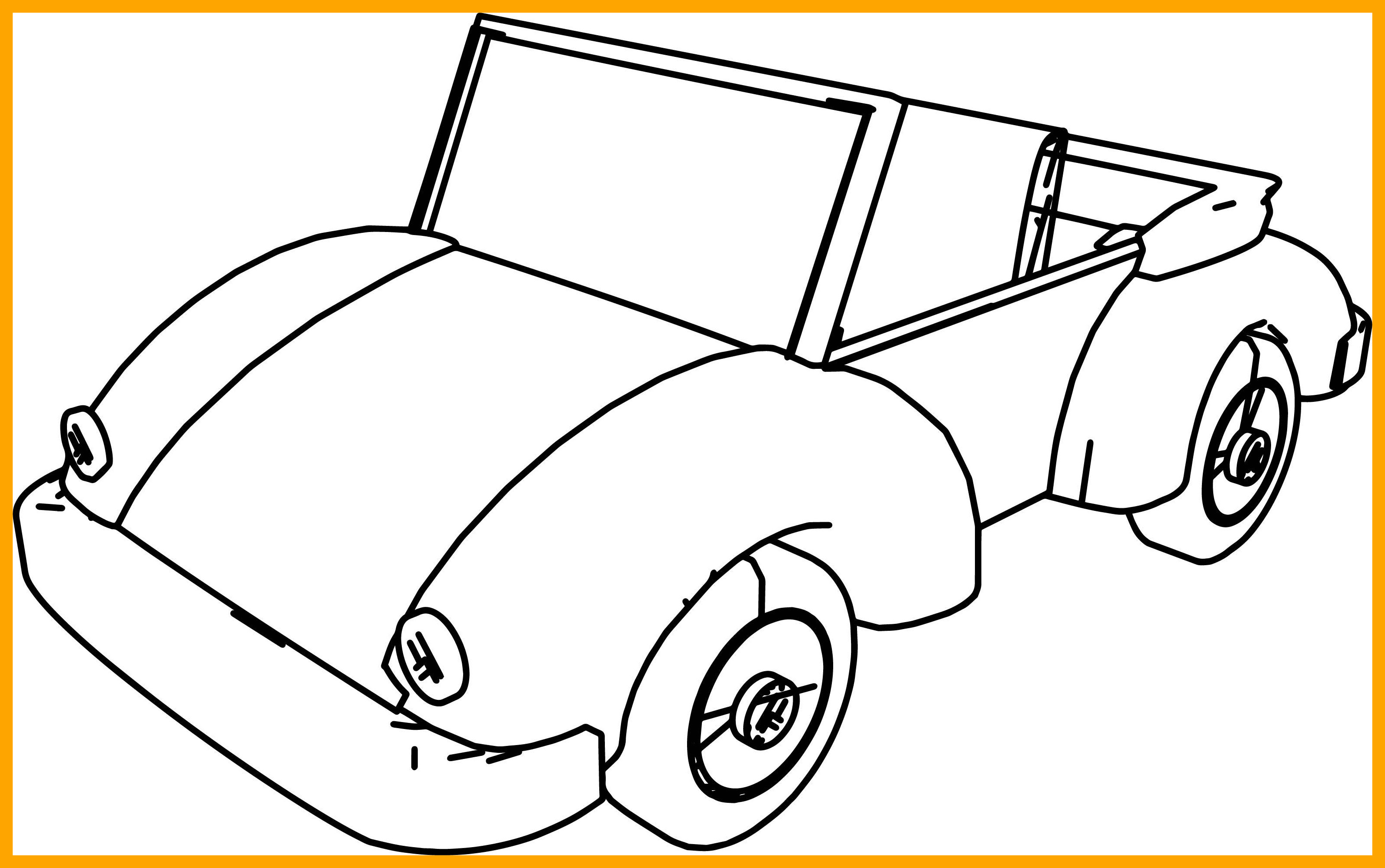 3185x1998 Amazing Cartoon Car Volkswagen Coloring Page Wecoloringpage