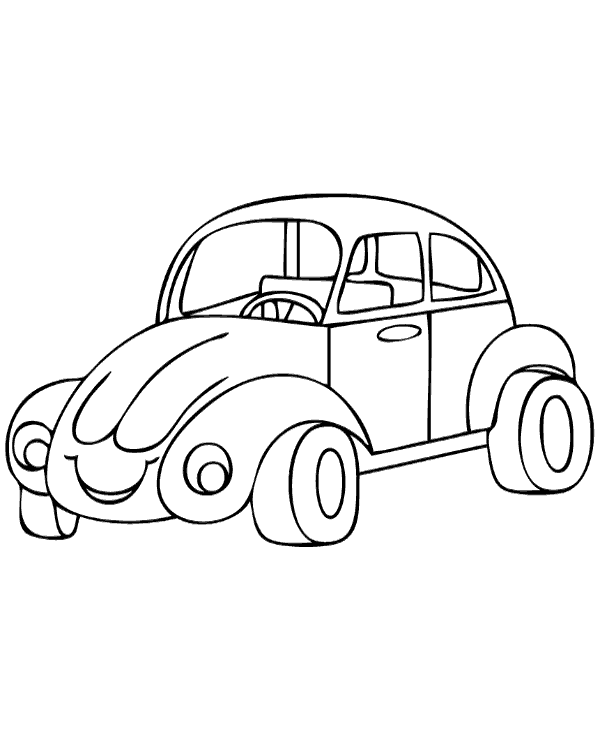 600x740 Volkswagen Beetle Coloring Pages To Print Or Download For Free