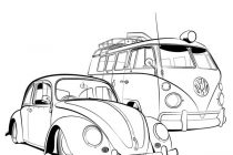 210x140 Volkswagen Bus Coloring Pages Vw Beetle Coloring Pages Google
