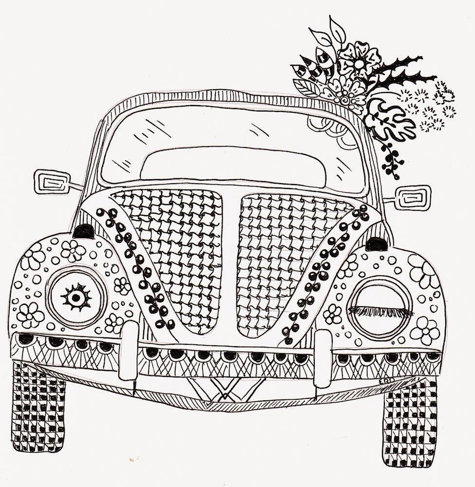 975x1000 Efie Goes Zentangle Ben Kwok Volkswagen Coloring Pages