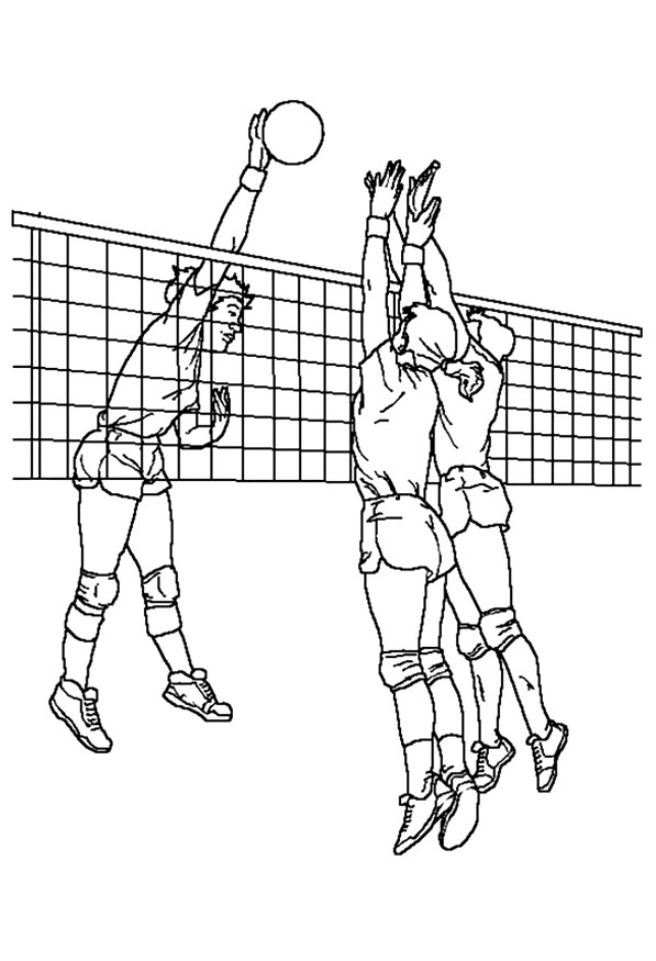 597x875 Free Printable Volleyball Match Coloring Page For Download Also