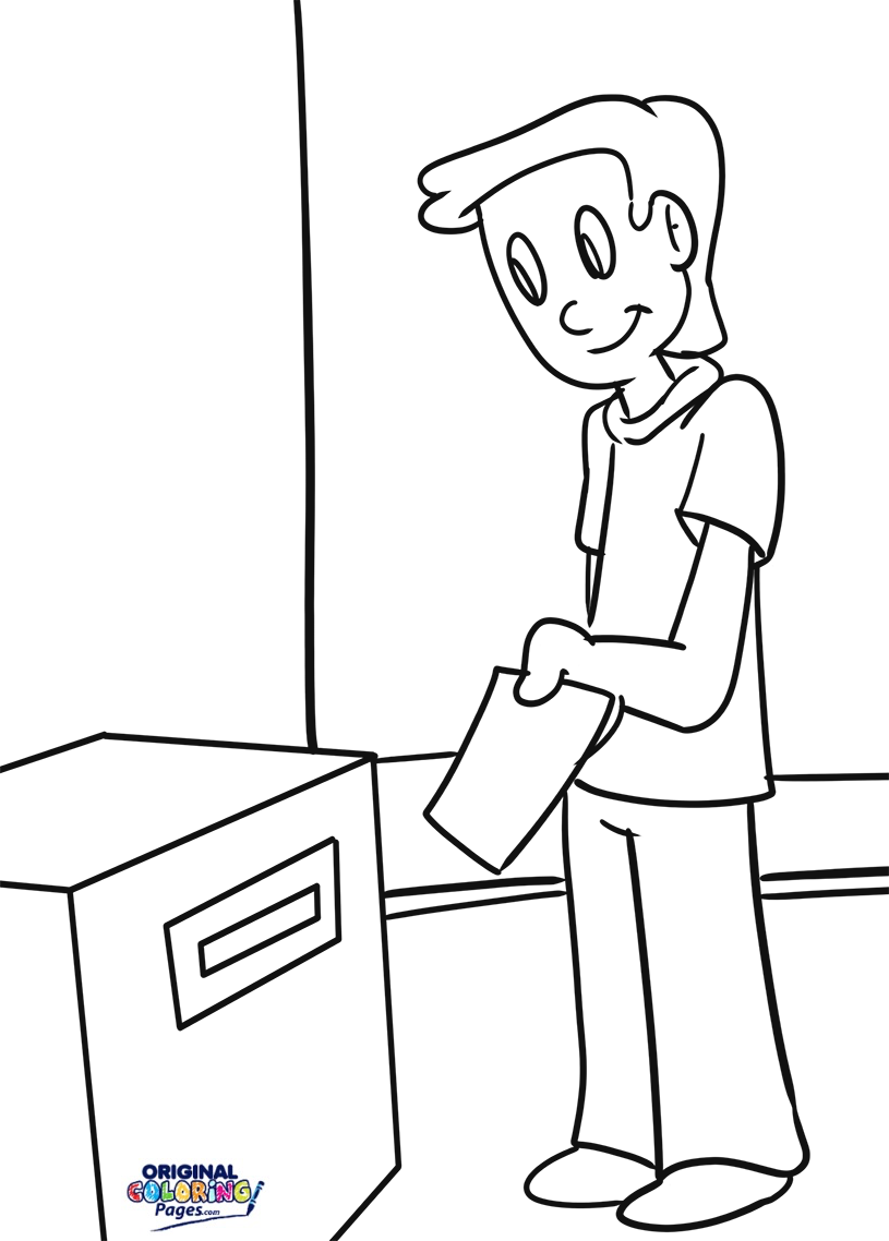 815x1138 Get Out And Vote Coloring Page Coloring Pages Original