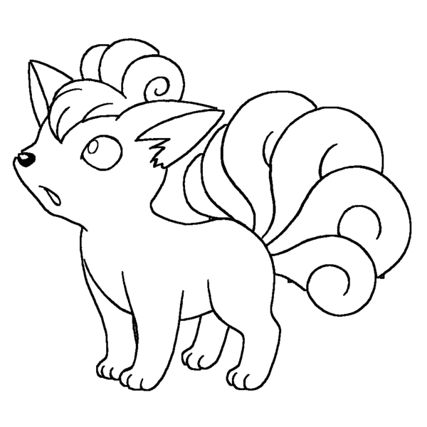 600x600 Pokemon Vulpix Coloring Pages