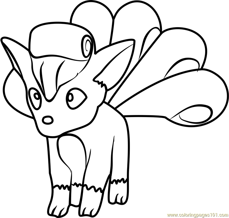 800x760 Vulpix Pokemon Go Coloring Page