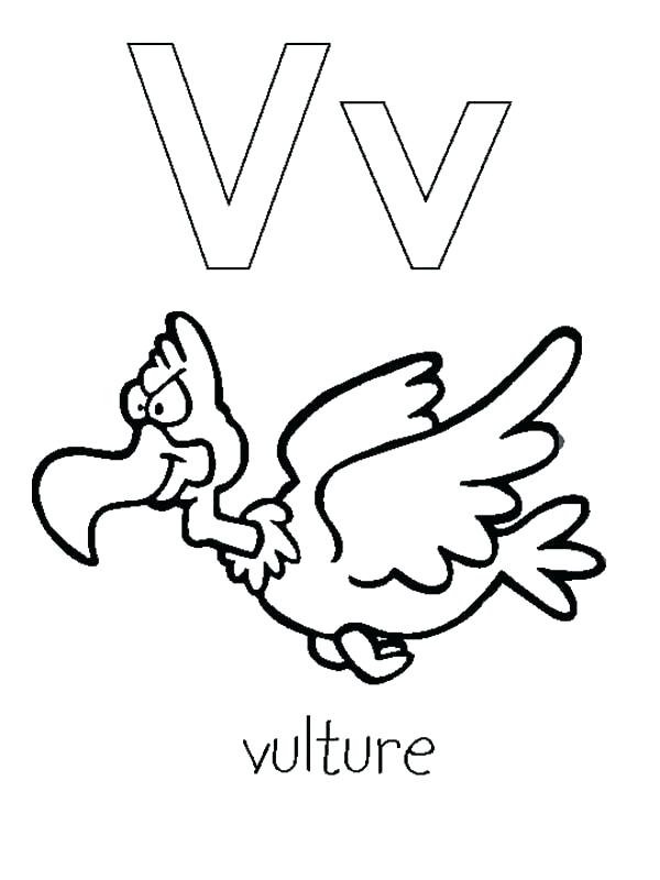 600x800 Vulture Coloring Pages Letter V Coloring Page Letter V Is